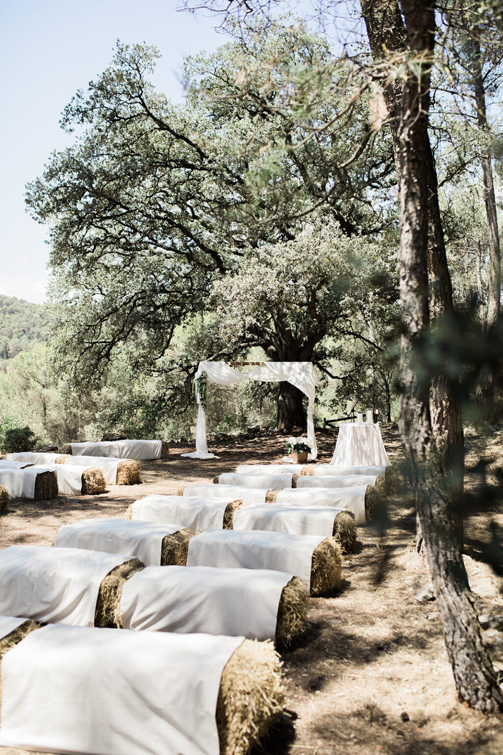 Wedding ceremony set up at Masia Cal Segudet