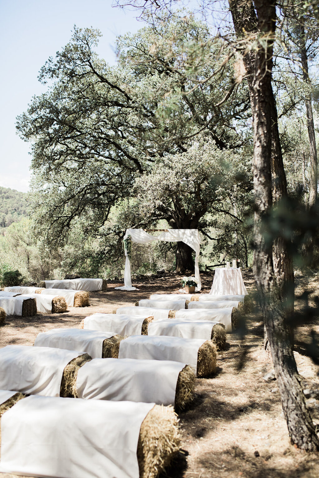 Wedding ceremony set up at Masia Cal Segudet